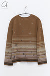 SWAYING 25 Early Spring V-neck snowflake jacquard pullover/straight pants SW-SW25PS1T13-LV Green top SW25PS1T13 SW25PS3B11